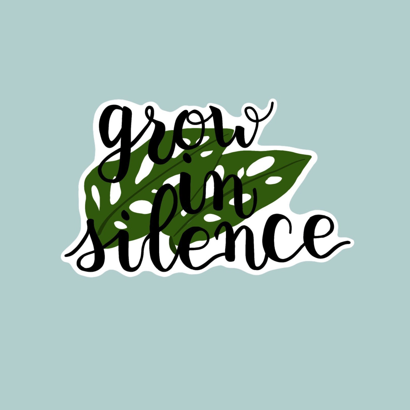Grow in Silence Plant Words Die Cut Quotes Vinyl Etsy