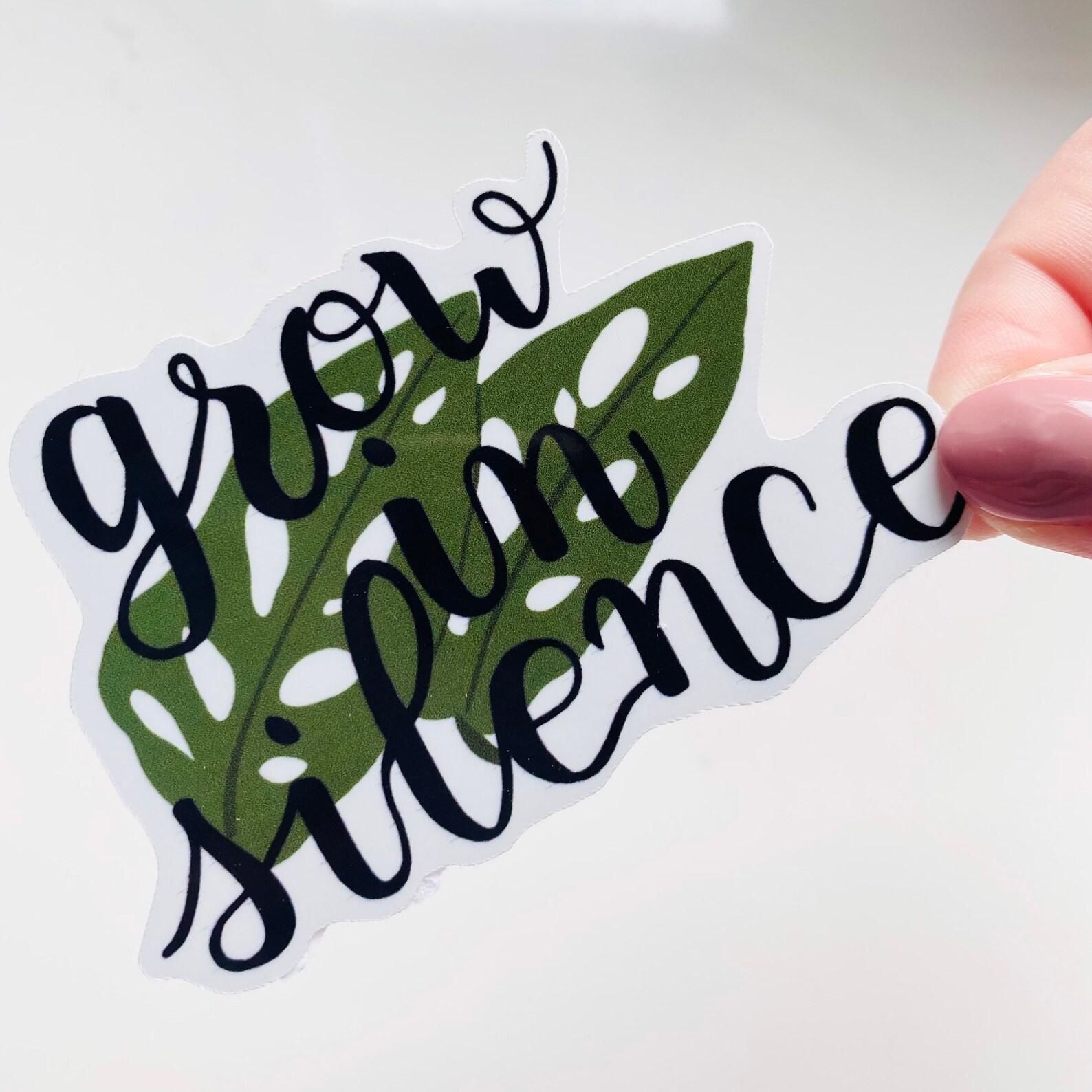 Grow in Silence Plant Words Die Cut Quotes Vinyl Etsy