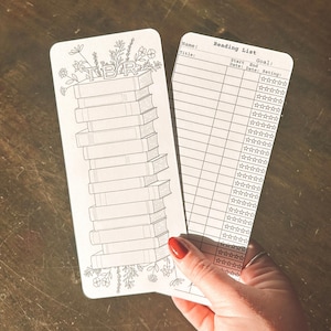 Reading Tracker Bookmark - Library Card - TBR List - Book Lovers - Reading - Booktok - Floral Design - For Readers - Paperback - Hardcover