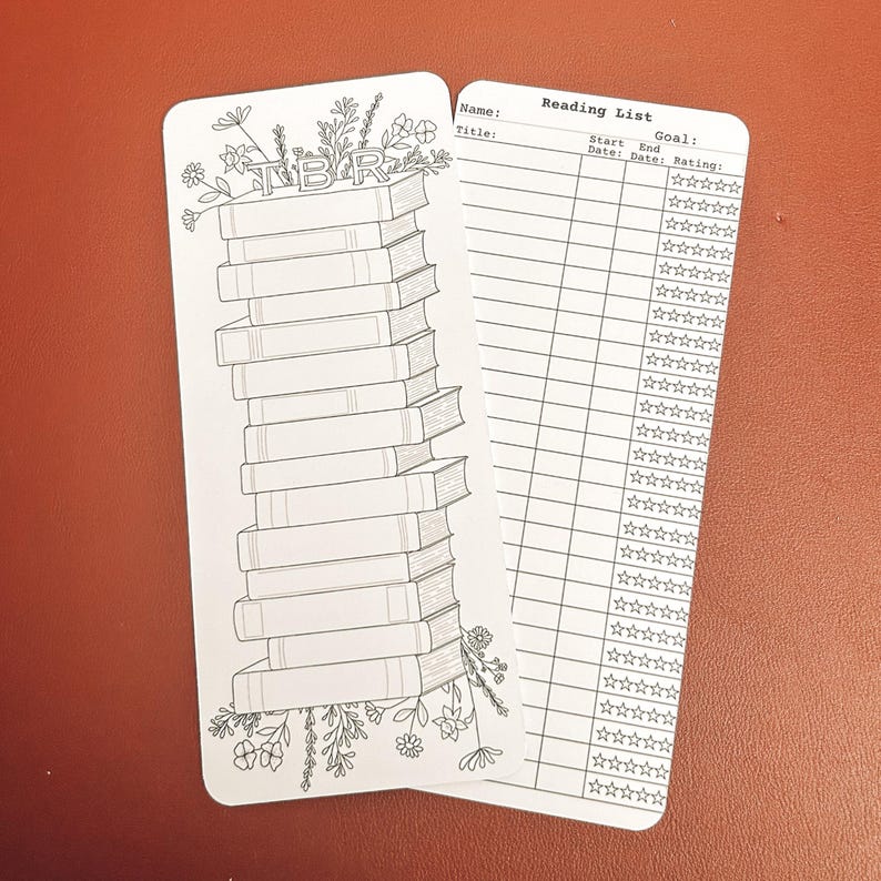 Tracker Reader Cards Reading Tracker Bookmark - Library Card - TBR List - Book Lovers ...