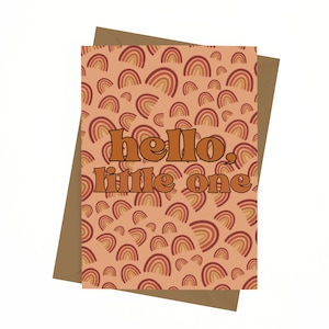 Hola Pequeño - Nuevo Bebé - Bebé - Felicitaciones - Amor - Pensativo - Tarjeta de Felicitación - Tarjeta en Blanco