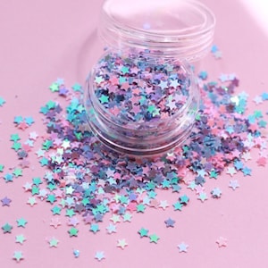 Small stars confetti - Iridescent holo glitter sequins, resin crafting, scrapbooking, nail glitter, fine glitter, colour shift