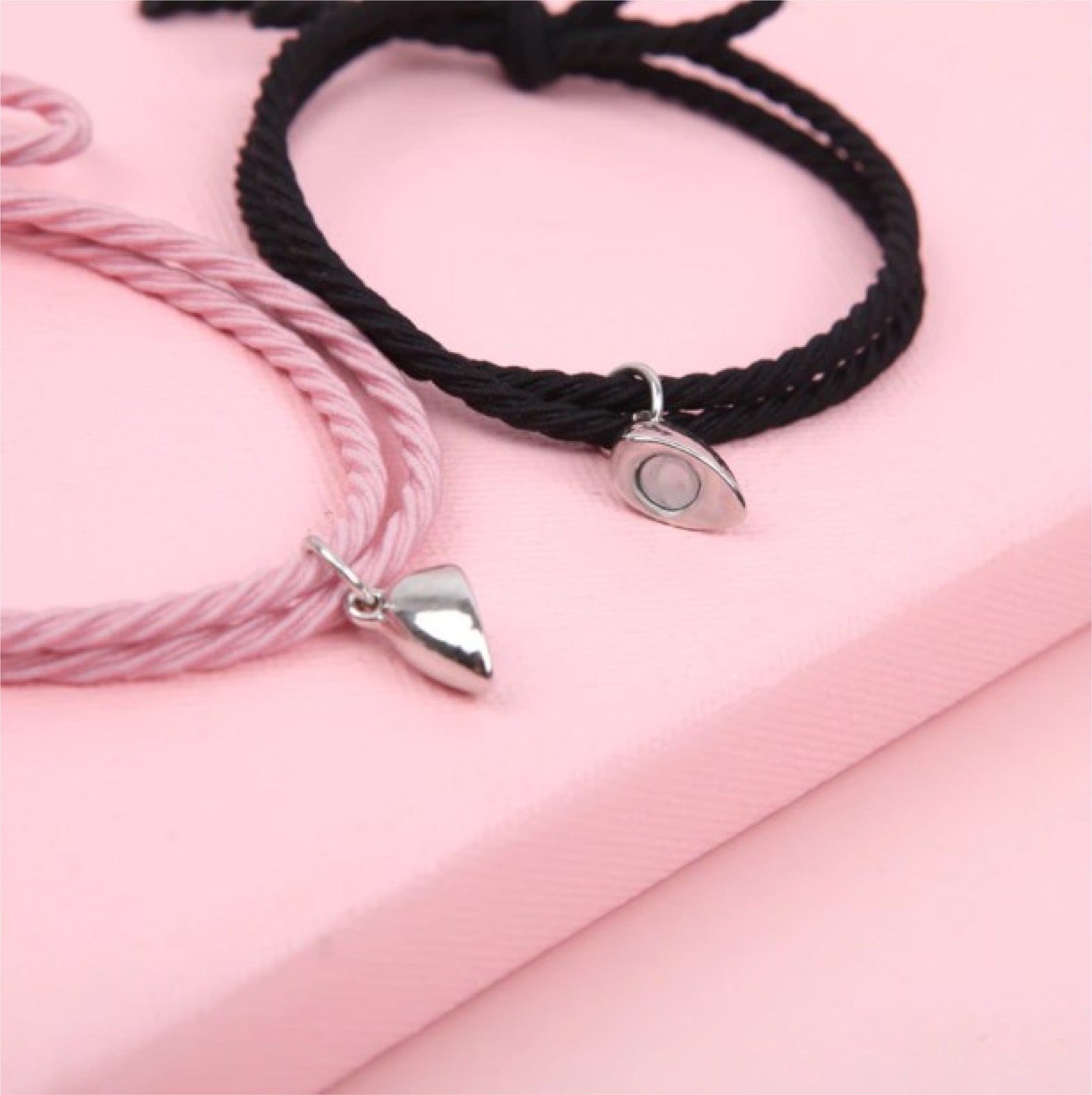 Couple Bracelets 2pcs /set Heart Pendant Bracelet Etsy