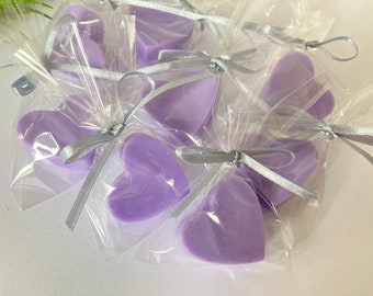 20pcs  Lilac mini heart soap, lavender scent, Packed  wedding/bridal shower favors, wedding table décor, wedding Thank You gift.