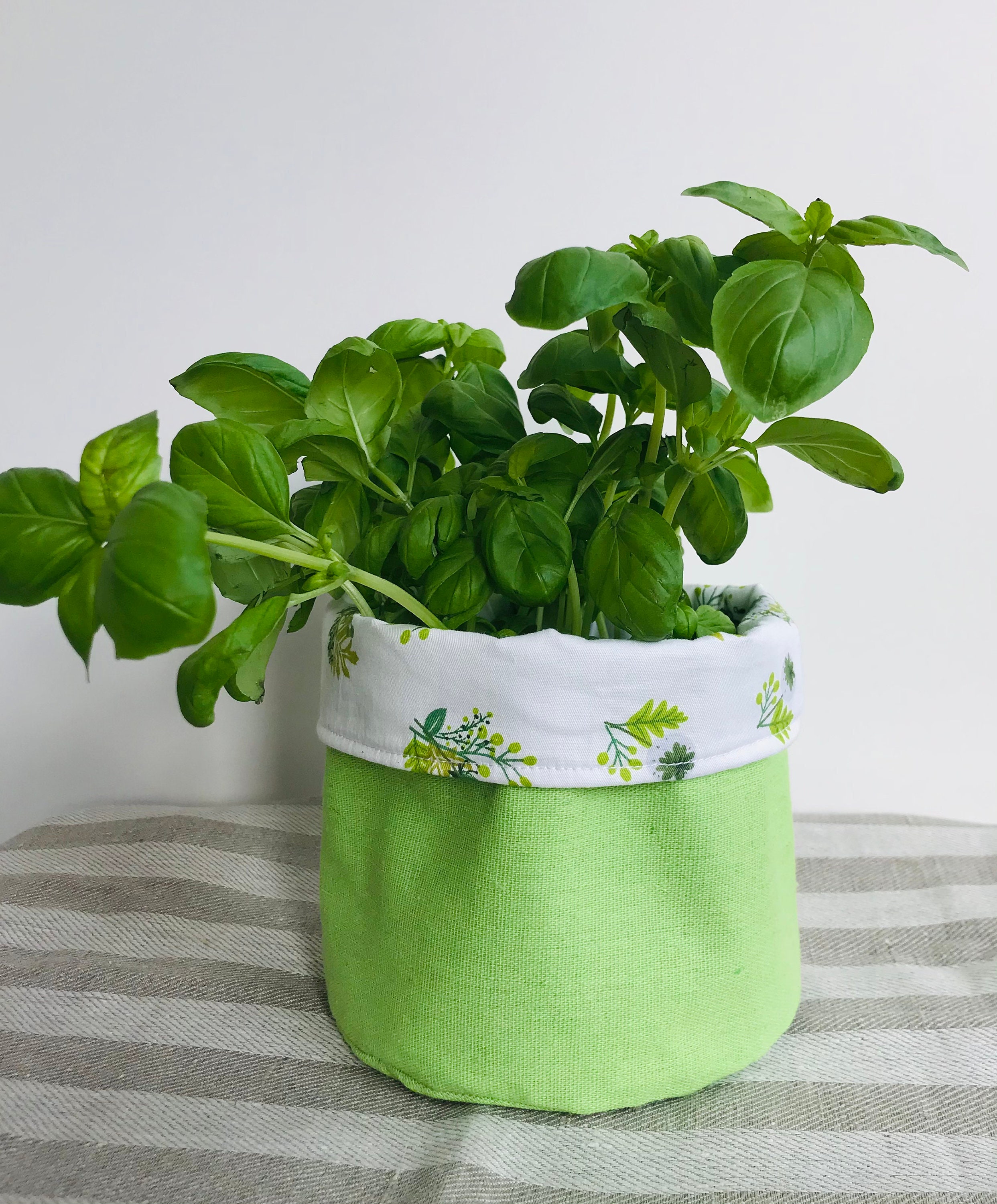 Custom size Indoor plant pot cover Handmade storage basket Etsy