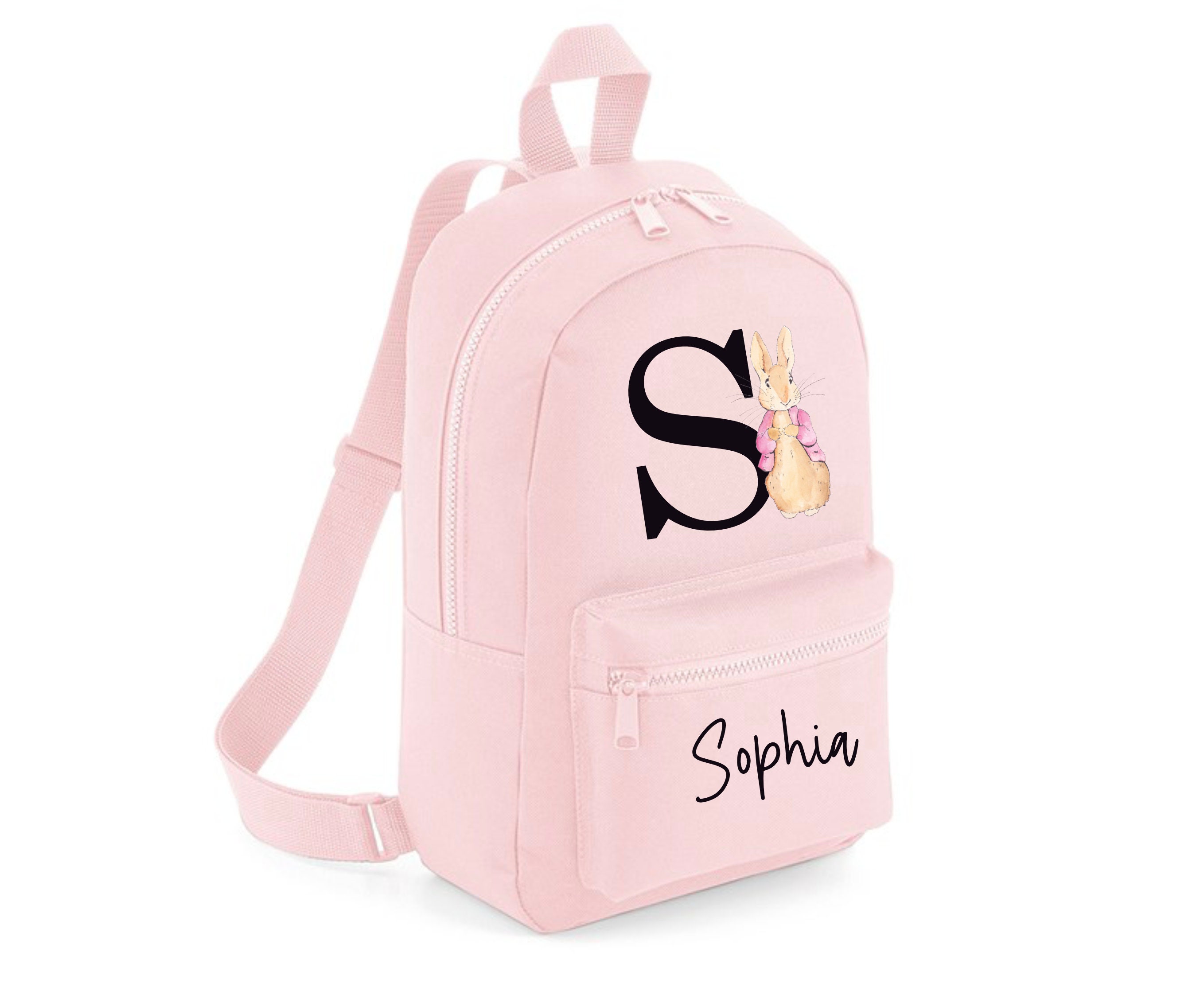 Personalised Peter Rabbit Children's Rucksack Backpack Baby Pink Girls ...