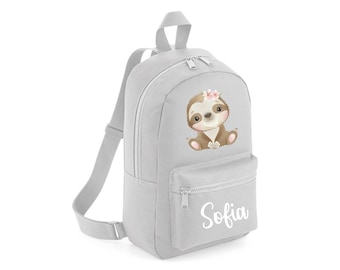 Cute Sloth Backpack For Kids - Animal Flower Pattern, Lightweight School Bag For Boys & Girls 3-8 Years