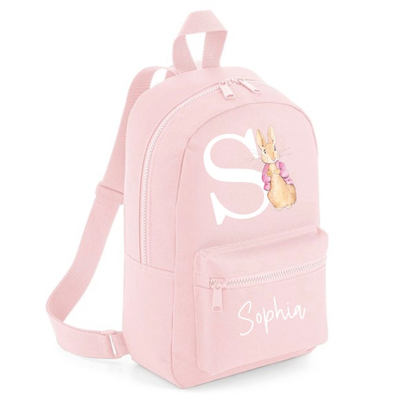 Personalised Peter Rabbit Children's  Rucksack Backpack  Baby Pink Girls boys Nursery Bag School bag Peter Rabbit Flopsy / Nappy Bag