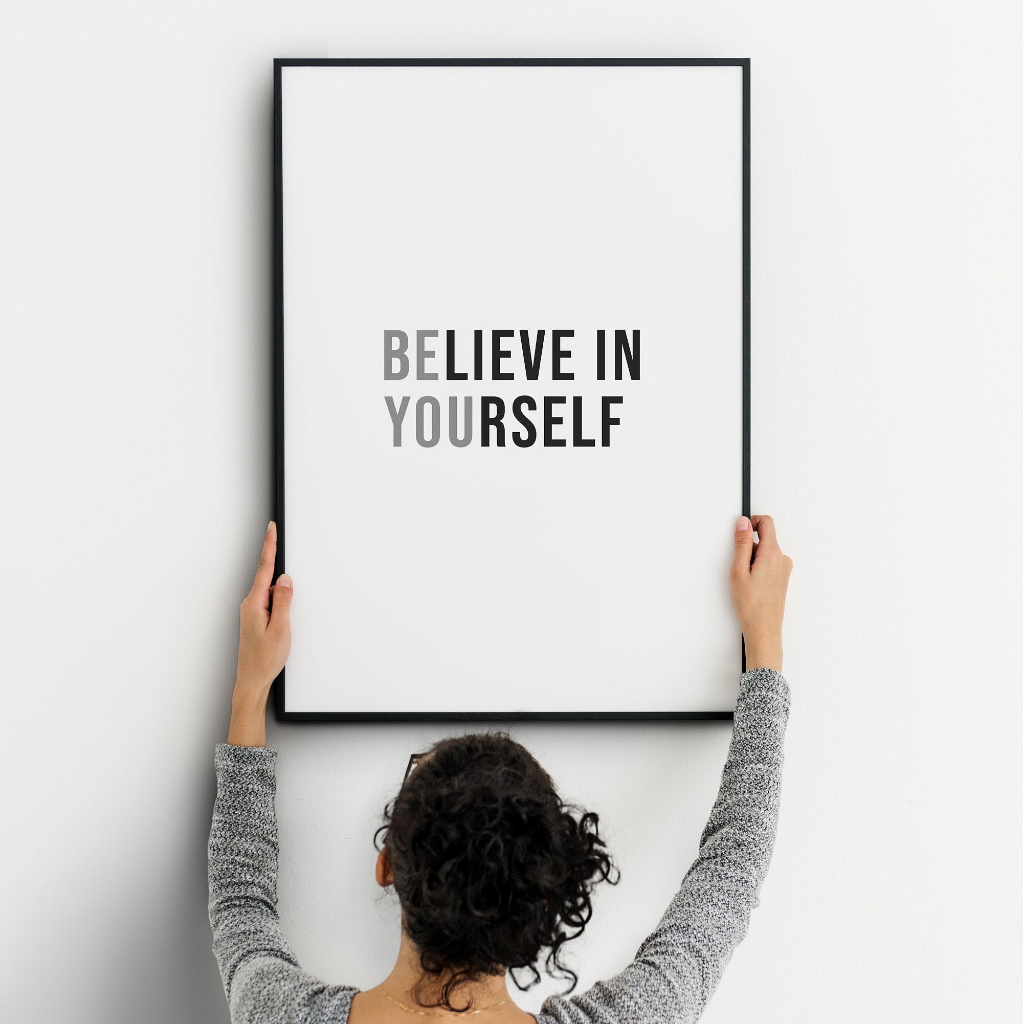 Glauben Sie an sich selbst Drucke Typografie Druck Kunst Etsy