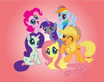 My little Pony Mom and babies 8x10 Iron on transfer 