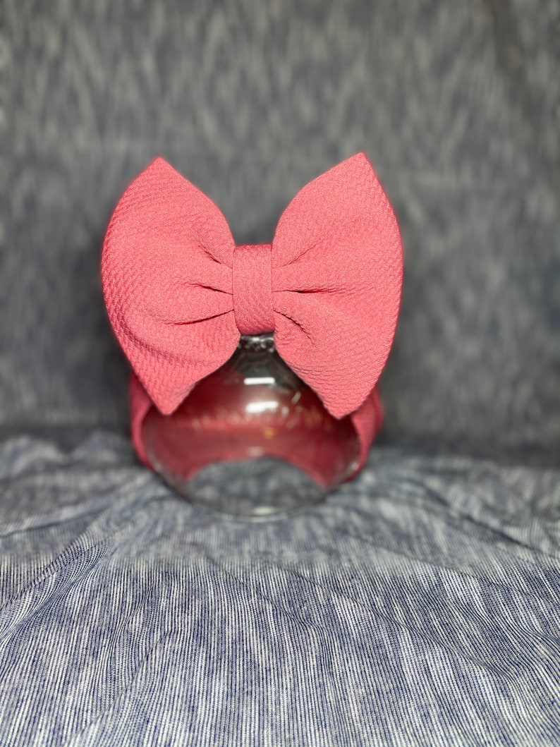 Rose Pink Head wrap Bow