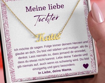 925 Silber Namenskette Für Tochter Von Mama, Tochter Geburtstag Schmuck, Meine Liebe Tochter Jugendweihe, Tochter Abitur Kette