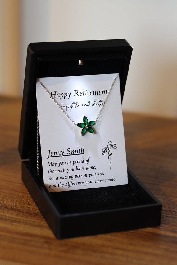 Women Retirement Flower Necklace, Lotus Camellia Retirement Jewelry, Silver Retiring Gift for Women Coworker, Friend Retiring Gift