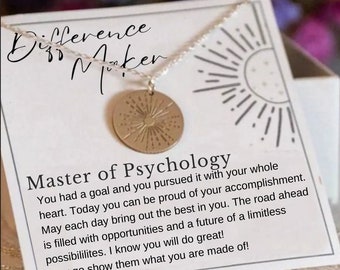 Collar de Maestría en Psicología, Regalo de Doctor en Psicología, Regalo para PsyD, Collar de Graduación de Psicólogo, Licenciatura en Psicología