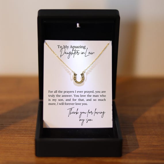 Daughter in Law Silver Luck Necklace, Daughter in Law Jewelry, Gift for Bride, Personalized Daughter in Law Christmas, Birthday Necklace