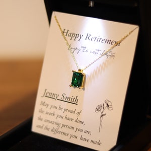 Retirement Jewelry for Women, Silver Necklace with LED Light Jewelry Box, Nurse Retirement, Corporate Boss Retirement Coworker leaving