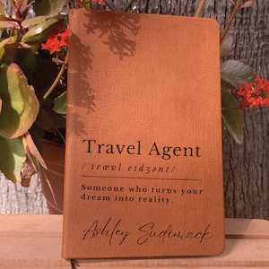 Presente personalizado para agente de viagens, presente de agradecimento para agente de viagens, papelaria para agente de viagens, planejador para agente de viagens, diário, equipe de agente de viagens