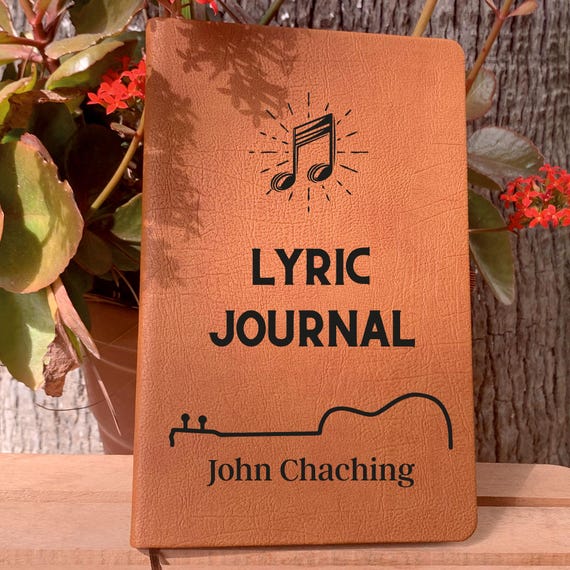 Personalized Lyric Journal, Custom Songwriters Notebook,  Musician Gift, Song Writer Lyric Notebook,  Music Notes, Guitar Lyric Journal,
