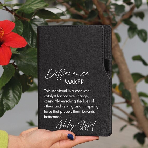 Inspirational Leader Journal Gifts, Difference Maker Notebook, Custom Coach Gifts, Personalized Executive Director Gift, Healt Worker Gift