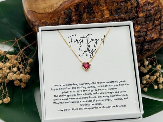 New College Student Gift, Student Moving Away, Daughter College First Day Necklace, First Year of College Necklace Gift, Moving Away Gift