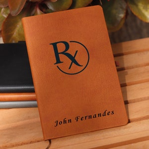 Personalized Pharmacist Gift, Pharmacy Notebook, Doctor of Pharmacy Vegan Leather Journal for Pharmacist
