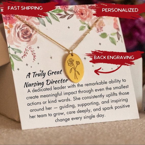 Nursing Director Jewelry with Card, Personalized Director of Nursing Thank You Gift, Nurse Leader DON Gift,  Appreaciation Retirement Gift