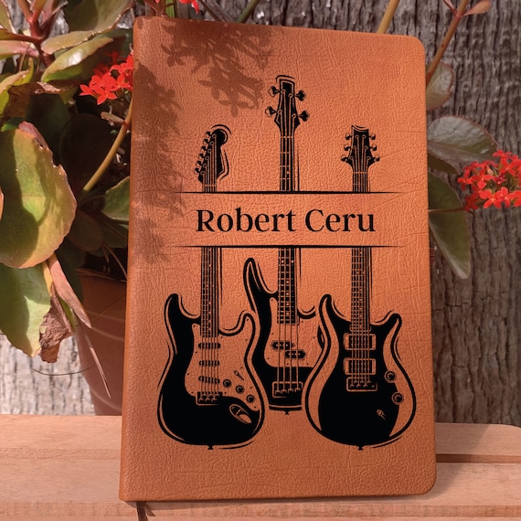 Guitar Lyric Journal, Custom Songwriters Notebook, Guitar Lover Gifts, Music Notes Journal, Guitar Music Notes Notebook, Guitar Notes