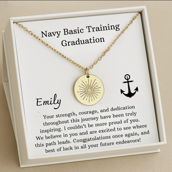 Navy Basic Training Graduation Necklace, Female Seamen Bootcamp Gift, Navy Basic Training Daughter Graduation Gift, Navy Basic Silver Jewel