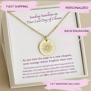 Last Day of Chemo Necklace Gift for Cancer Survivor, Cancer Warrior, Last Day of Radiation, End of Chemo Gifts, Cancer Awareness Jewelry