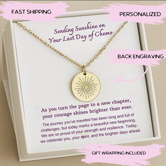 Last Day of Chemo Necklace Gift for Cancer Survivor, Cancer Warrior, Last Day of Radiation, End of Chemo Gifts, Cancer Awareness Jewelry