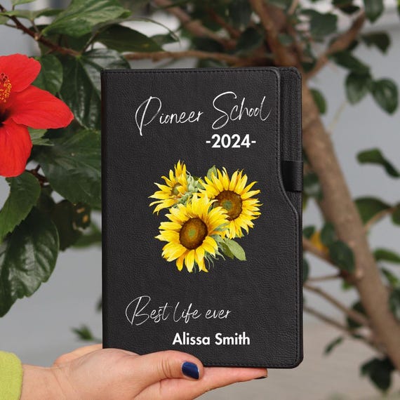 Pioneer School Black Journal, Personalized Pioneer School Gift, JW Pioneer School 2024 Gift, Personalized Black Journal for Pioneer Student