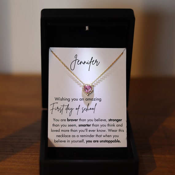 First Day of Senior Year Gift, Jewelry First Day of School Gift, Back to School Necklace, First Day of School Goddaughter, Daughter Gift