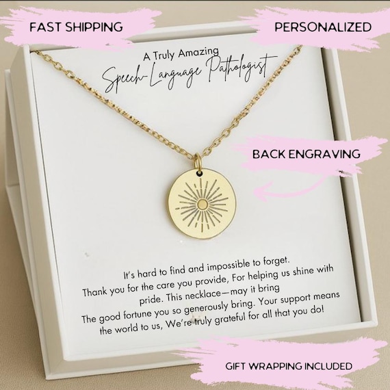 Speech Pathologist Necklace, Speech Pathologist Silver Jewelry Gift, Speech Therapist Gift, SLP Graduation Jewelry, SLP Thank You Gifts
