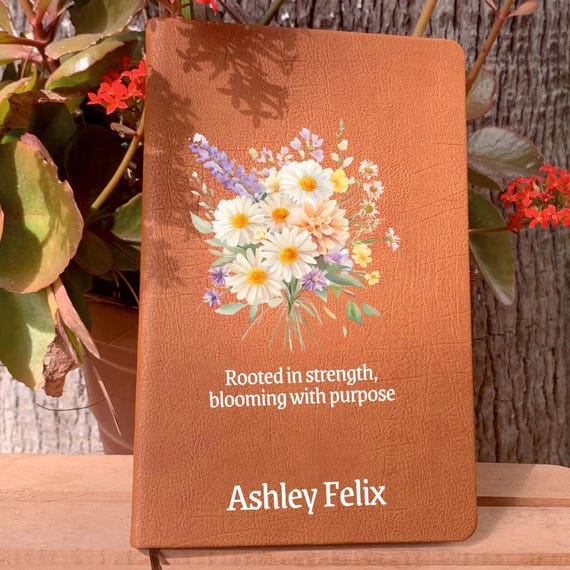 August Birth Flower Bouquet Journal, Daisy, Aster & Dahlia Floral Notebook,  Virgo Birthday Gift for Women  Floral Diary, August Birthday