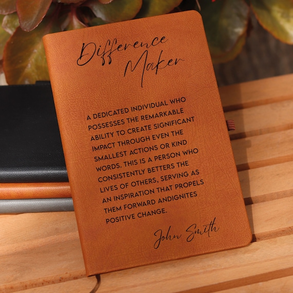 Special Educator Gift, Difference Maker Definition Journal, Personalized Coworker Gift, Retirement Gift, Appreciation Gifts