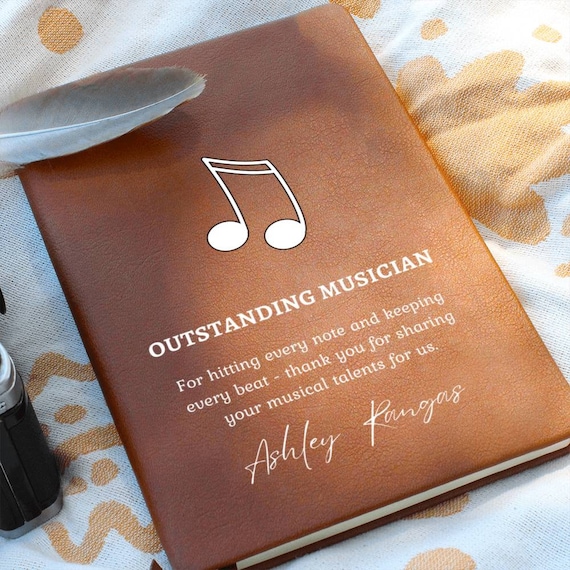 Personalized Musician Gift, Music Teacher Journal, Thank You Musician Gift,  Music Lover, Gift for Singer, Musician Song Diary Lyrical