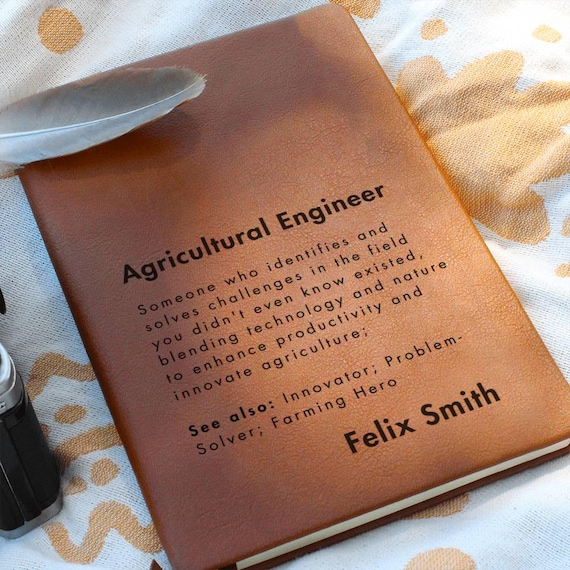 Agricultural Engineer Gift, Personalized Agricultural Engineer Journal Gift,  Agriculture Lover Gift, Agriculture Teacher Gift
