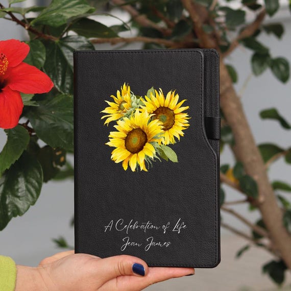 Personalized Funeral Guest Book, Celebration Of Life In Memory Of Memorial Gift, Grief Keepsake Journal Bereavement Condolence Guest Book