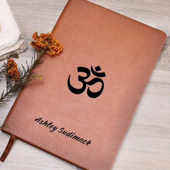 Personalized Ohm Meditation Journal, Yoga Lover Gift, Yoga Instructor Journal, Aum, Ohm symbol Journal, Reiki Student Gift,