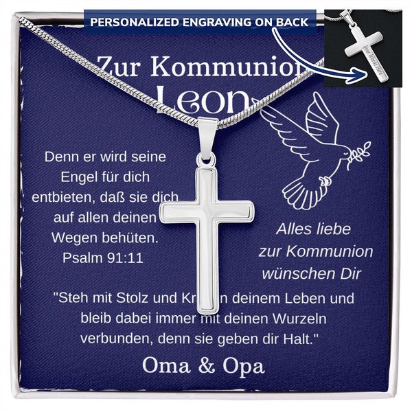 Zur Kommunion für Sohn von Oma Und Opa, Zur Kommunion Geschenk für Sohn, Enkelsohn Kommunion