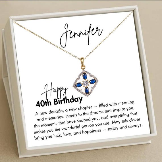 40th Birthday Necklace for women, Minimalist 4 Clover Jewelry for 40th Birthday, Forty Birthday Necklace Gift for Women, 40th Birthday Gifts