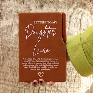 Diario de cuero para regalar a hija, libro de recuerdos para baby shower de mamá primeriza, regalo de embarazo personalizado, libro para bebé de hija, papá primerizo, regalos para mamá