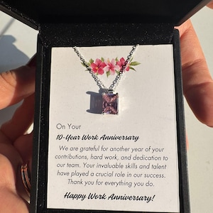 10 Year Work Anniversary Necklace Gift, Female Service Award Gift, 5 Year Company Gifts, 15 Years Of Service Gifts For Women, Gift from Boss