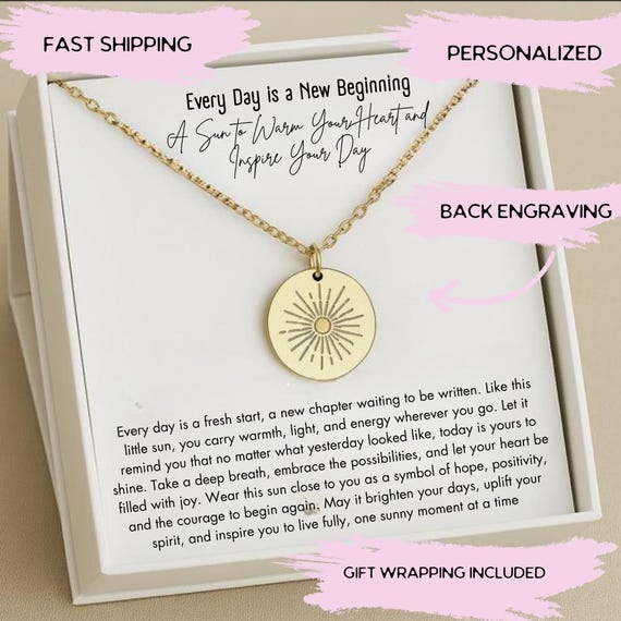 Every Day is a New Beginning, Inspirational Gift, Positivity & Hope Jewelry, New Job Gift, Going Away Necklace