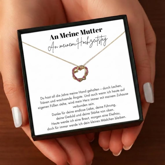 Für meine Mutter an meinem Hochzeitstag, Halskette für Mama – An Meine Mutter Geschenk, Herz Knoten Halskette, Mutter Tochter Schmuck