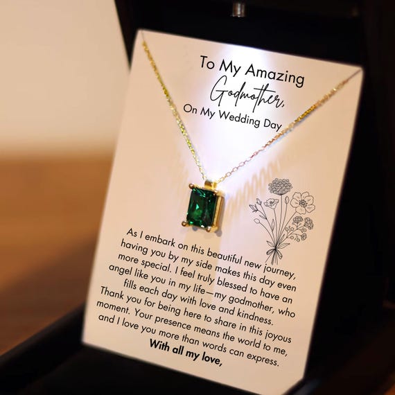 Godmother Silver Necklace with Luxury Box, Godmother Gift from Bride, Godmother Gift on My Wedding Day, Godmother Gift from Bride,