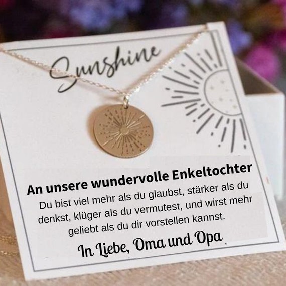 Enkeltochter Kette für Oma und Opa, Enkeltochter Abschluss, Geschenk für Absolventin Enkeltochter, Enkeltochter Schmuck, Enkeltochter Kette