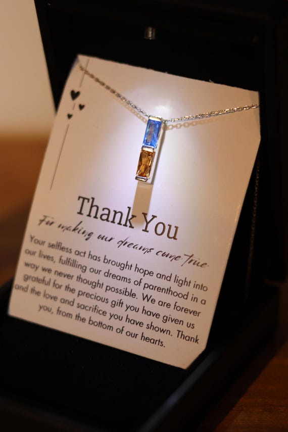 Birth Mom Silver Birthstone Jewelry Baby Adoption Gift, Birth Mother Gift, Keepsake for Birth Mom, Surrogate Mother Necklace,