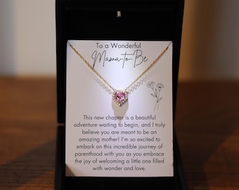 Silver Heart Necklace for Pregnant Wife Jewelry from Husband, Gift for Pregnant Wife, Push Gift for Wife, Mom To Be Gift from Husband,