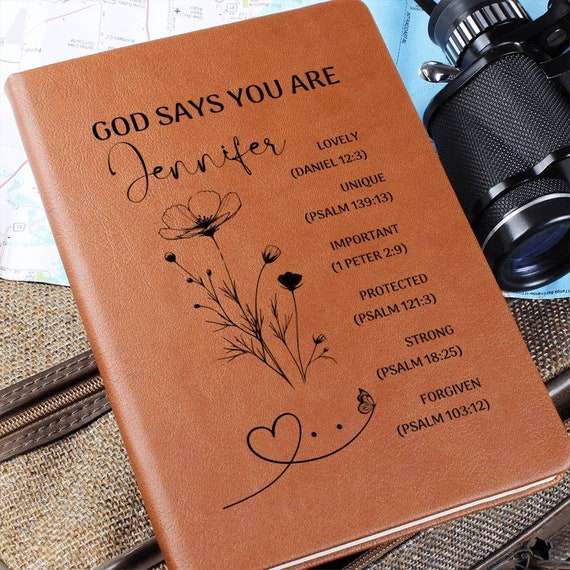 Christian Women Gift, Religious Gift for Girls, Prayer Journal for Christian Friend, God Says You Are  Bible Verse Journal